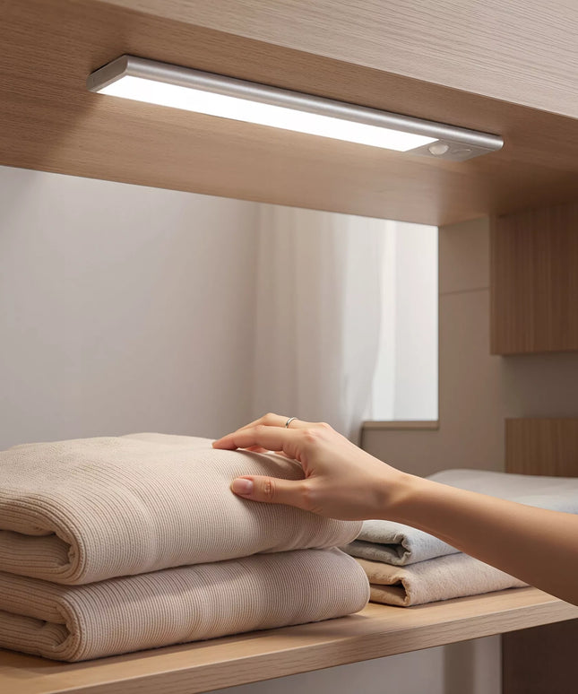 BOSTE LED naktinė lemputė su judesio ir sutemų jutikliu, magnetinė, automatinė, 23 cm