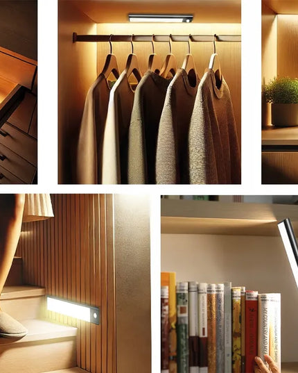 BOSTE LED naktinė lemputė su judesio ir prieblandos jutikliu, magnetinė, AUTO, 40 cm