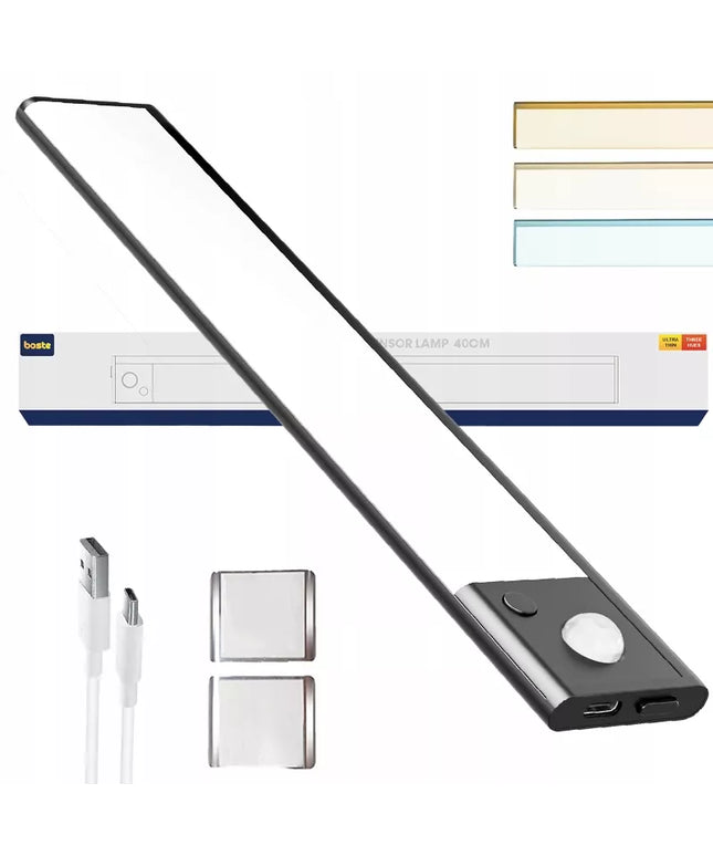 Boste LED naktinė lemputė su judesio ir sutemų jutikliu, magnetinė, 40 cm