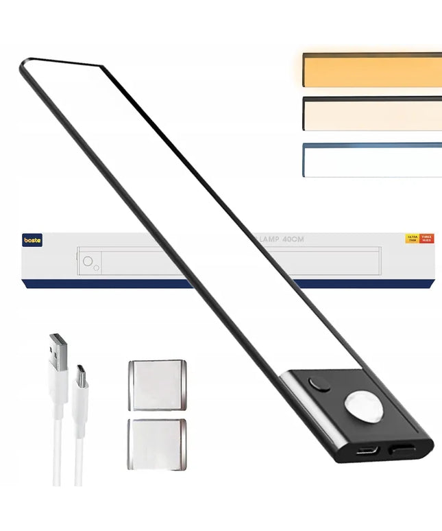 BOSTE LED naktinė lemputė su judesio ir prieblandos jutikliu, magnetinė, AUTO, 40 cm