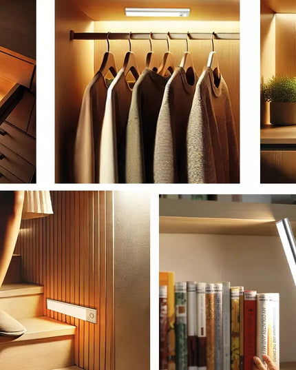 BOSTE naktinis LED šviestuvas su judesio ir prieblandos jutikliu, magnetinis, automatinis, 60 cm