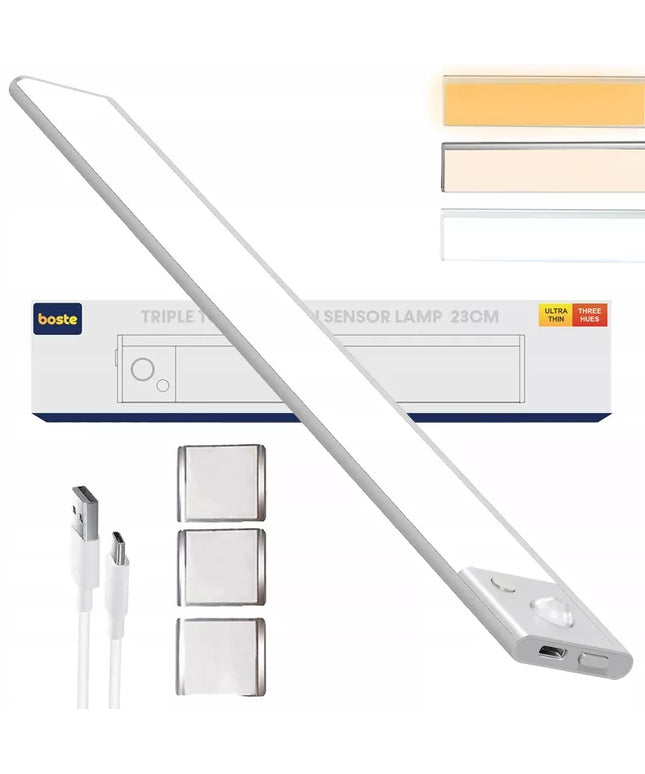 BOSTE naktinis LED šviestuvas su judesio ir prieblandos jutikliu, magnetinis, automatinis, 60 cm
