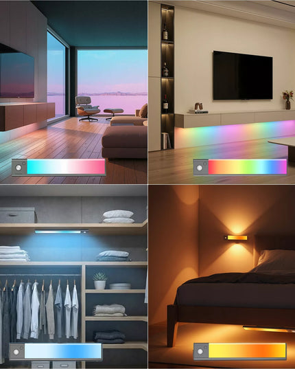 BOSTE išmanusis naktinis LED šviestuvas su RGB, judesio ir sutemų jutikliu, magnetinis