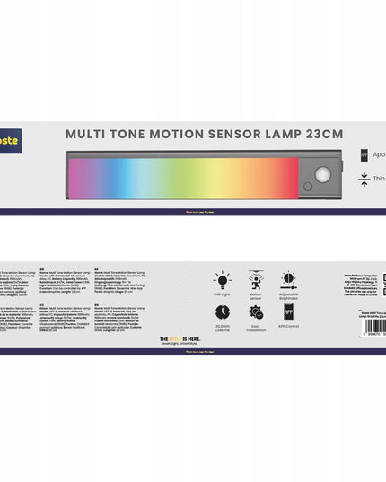 BOSTE išmanusis naktinis LED šviestuvas su RGB, judesio ir sutemų jutikliu, magnetinis