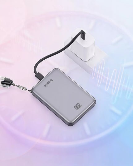 BOSTE IŠORINĖ BATERIJA (POWER BANK) SU MAGSAFE BELAIDŽIU ĮKROVIMU IR PD 20W USB-C KABELIU