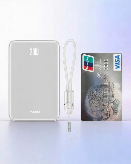 BOSTE išorinė baterija (power bank) su MagSafe belaidžiu įkrovimu ir PD 20W laidu bei USB-C jungtimi
