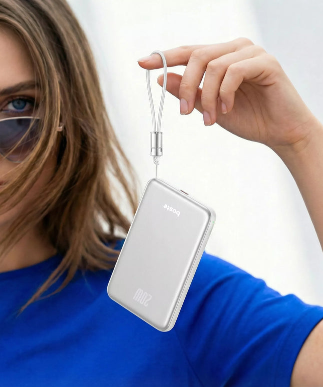 BOSTE išorinė baterija (power bank) su MagSafe belaidžiu įkrovimu ir PD 20W laidu bei USB-C jungtimi