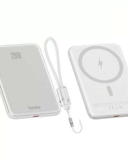 BOSTE išorinė baterija (power bank) su MagSafe belaidžiu įkrovimu ir PD 20W laidu bei USB-C jungtimi
