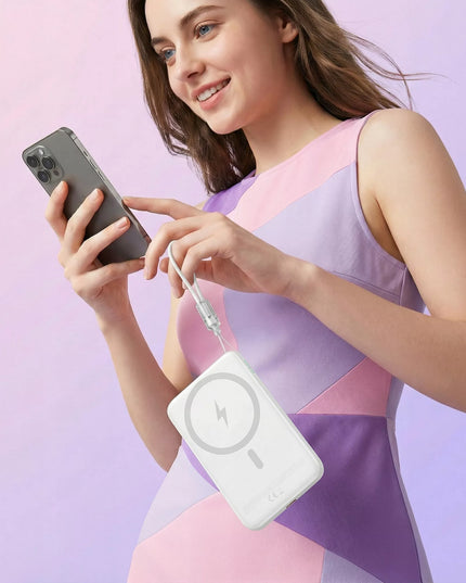 BOSTE išorinė baterija (power bank) su MagSafe belaidžiu įkrovimu ir PD 20W laidu bei USB-C jungtimi