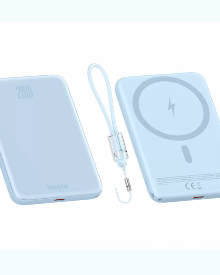 BOSTE išorinė baterija (power bank) su MagSafe belaidžiu įkrovimu ir PD 20W USB-C kabeliu