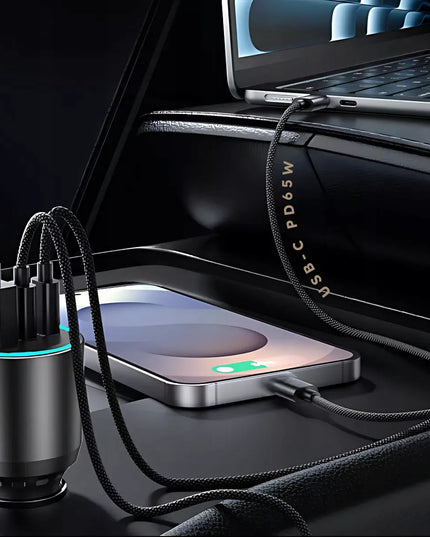 BOSTE greitas galingas automobilinis įkroviklis USB-A USB-C 95W universalus QC PD
