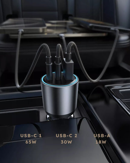 BOSTE greitas galingas automobilinis įkroviklis USB-A USB-C 95W universalus QC PD
