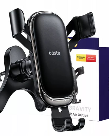 BOSTE gravitacinis automobilinis telefono laikiklis į ventiliacijos groteles, stabilus ir tvirtas