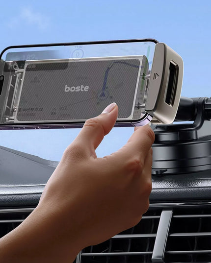 BOSTE automobilinis laikiklis telefonui ir planšetei ant prietaisų skydelio ar stiklo