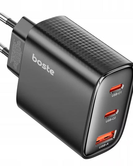 BOSTE universalus tinklo įkroviklis telefonui 2xUSB-C USB-A 40W GaN - CE
