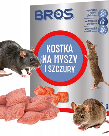 BROS masalas-kubelis pelėms ir žiurkėms naikinti, 250 g, namams, garažui ir rūsiui