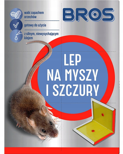 BROS Lipni gaudyklė pelėms ir žiurkėms, lipas vilioja riešutų kvapu - 10 vnt.