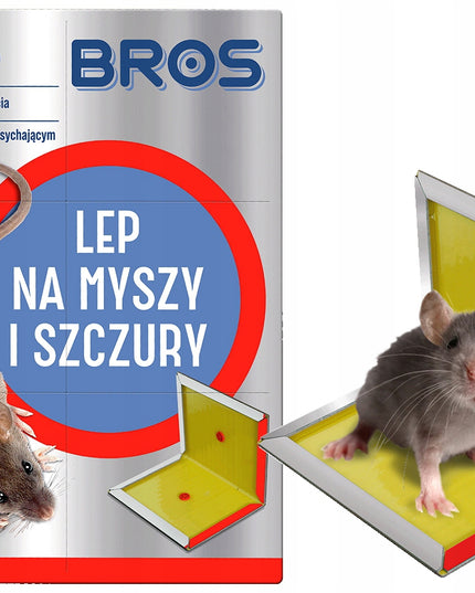 BROS Lipni gaudyklė pelėms ir žiurkėms, lipas vilioja riešutų kvapu - 10 vnt.