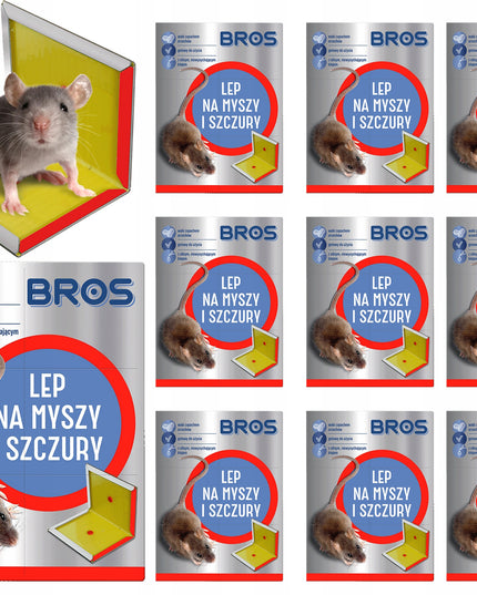 BROS Lipni gaudyklė pelėms ir žiurkėms, lipas vilioja riešutų kvapu - 10 vnt.