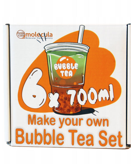 BUBBLE TEA - Rinkinys 6x700ml puodeliams + šiaudeliai + Kivi, Pasiflora, Vyšnia, Mango