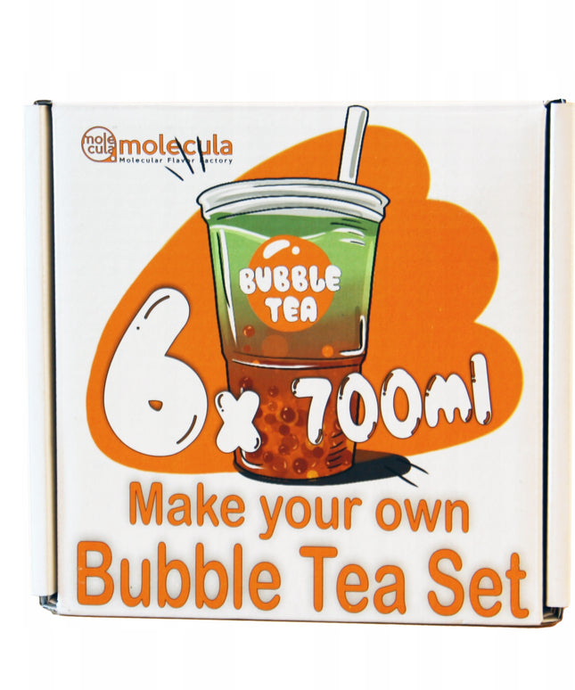 BUBBLE TEA - Rinkinys 6x700ml puodeliams + šiaudeliai + Kivi, Pasiflora, Vyšnia, Mango
