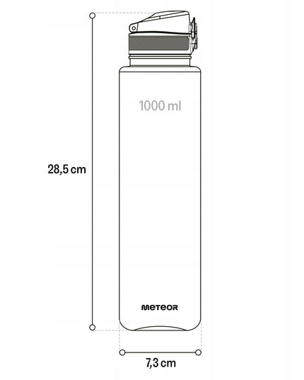 „Meteor“ gertuvė 1000 ml iš „Tritan“ su įdėklu, kandikliu ir dirželiu, pilka
