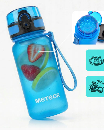 Meteor 350 ml mėlynas „Tritan“ gertuvė su sieteliu, snapeliu ir rankena, be BPA