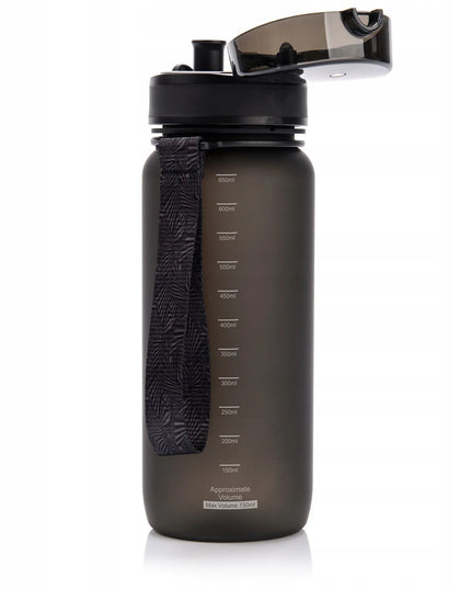 Meteor vandens gertuvė 650 ml iš Tritan su sieteliu, snapeliu ir nešiojimo dirželiu, BPA-free, juoda