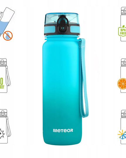 „Meteor“ vandens gertuvė 800 ml iš „Tritan“ su sieteliu, snapeliu ir dirželiu, be BPA