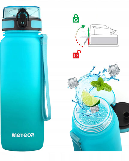 „Meteor“ vandens gertuvė 800 ml iš „Tritan“ su sieteliu, snapeliu ir dirželiu, be BPA