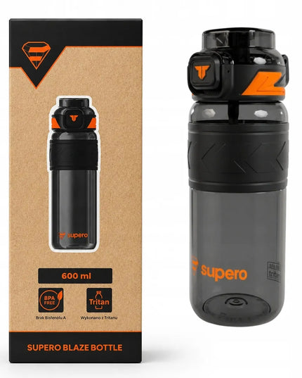 SUPERO TKK1019 Tritano vandens butelis su šiaudeliu, 600 ml, be BPA