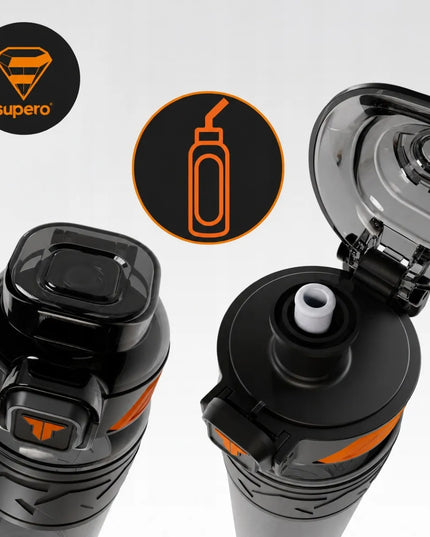 SUPERO TKK1019 Tritano vandens butelis su šiaudeliu, 600 ml, be BPA
