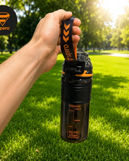 SUPERO TKK1019 Tritano vandens butelis su šiaudeliu, 600 ml, be BPA