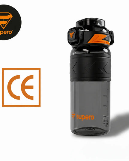 SUPERO TKK1019 Tritano vandens butelis su šiaudeliu, 600 ml, be BPA