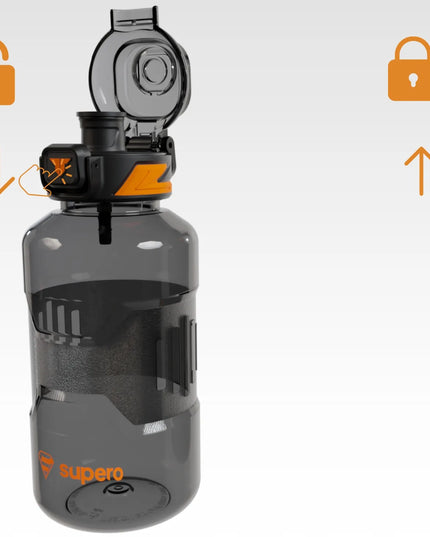 SUPERO TKK1021 sportinė vandens gertuvė iš „Tritan“, 1,5 l, su snapeliu