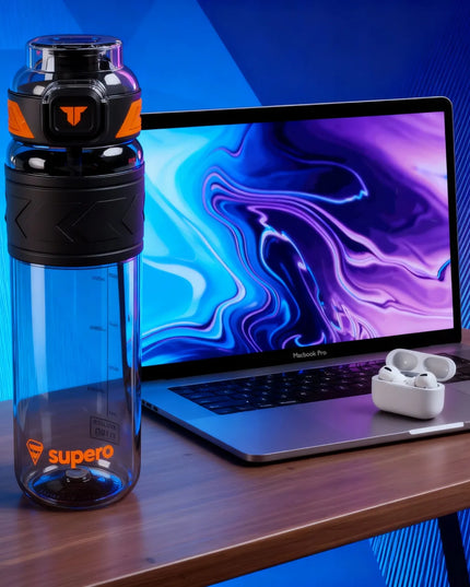 SUPERO TKK1020 sportinė Tritan gertuvė su šiaudeliu, 1 l, be BPA