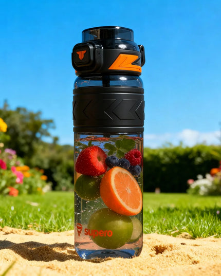 SUPERO TKK1020 sportinė Tritan gertuvė su šiaudeliu, 1 l, be BPA