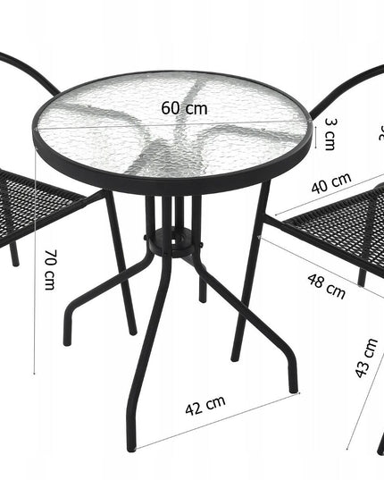 Balkono, sodo staliukas ir kėdės