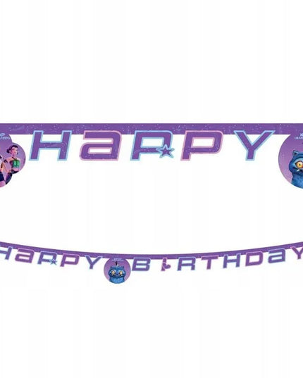 Popierinis gimtadienio baneris „HAPPY BIRTHDAY“ K-POP DEMON HUNTERS