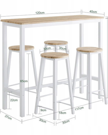 Baro stalas su kėdėmis, komplektas, 120x100x40cm