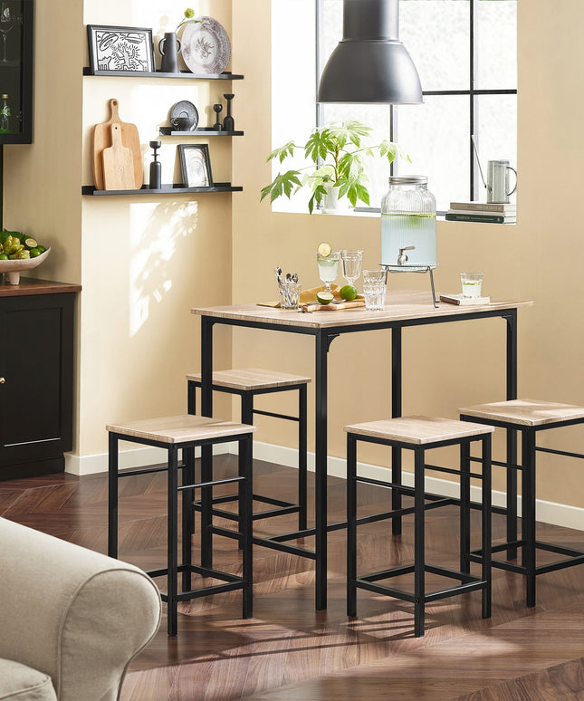 Baro stalas su kėdėmis, komplektas, 100x87x60cm