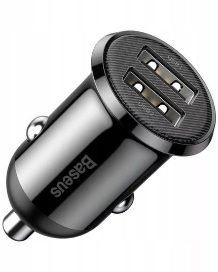 Baseus Grain Pro automobilinis įkroviklis 2x USB 4,8 A juodas (CCALLP-01)