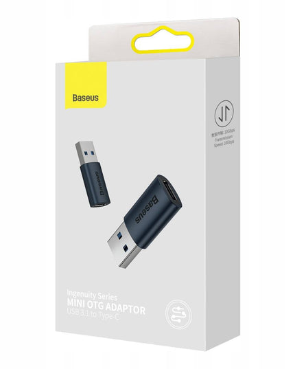 Baseus Ingenuity Series Mini adapteris USB 3.1 OTG į USB Type-C, mėlynas