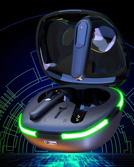 Belaidės ausinės, atsparios vandeniui, juodos