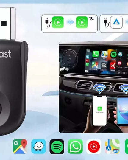 Belaidis adapteris Ottocast Mini 2w1 CarPlay / Android Auto CA505-T