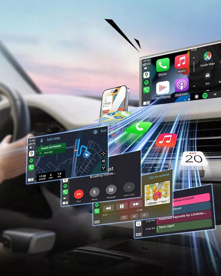 Belaidis „Ottocast Mini“ adapteris automobiliui su „CarPlay“ ir „Android Auto“