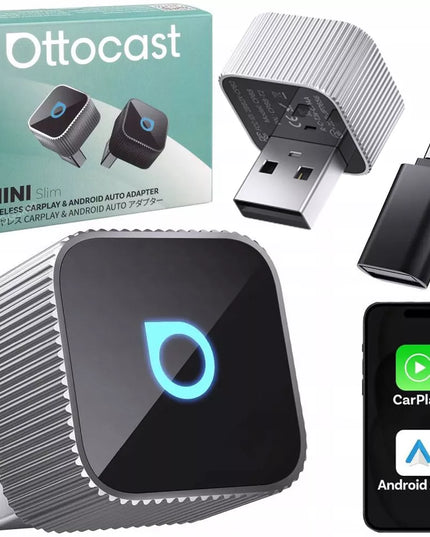 Belaidis „Ottocast Mini“ adapteris automobiliui su „CarPlay“ ir „Android Auto“