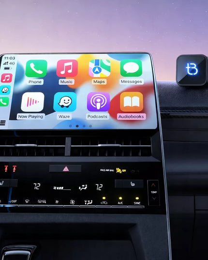Belaidis adapteris Tradebit TB CUBE USB-C CarPlay / Android Auto, juodas