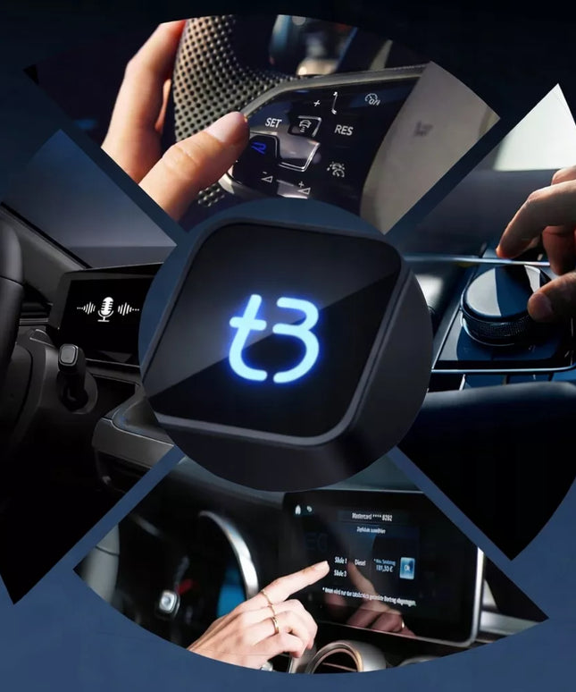 Belaidis adapteris Tradebit TB CUBE USB-C CarPlay / Android Auto, juodas