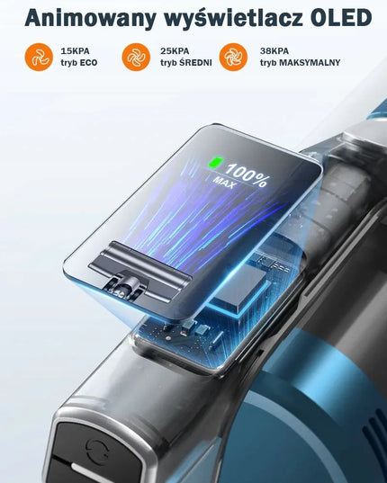 Belaidis vertikalusis dulkių siurblys „Buture VC60“, mėlynas, 450 W, 38 kPa